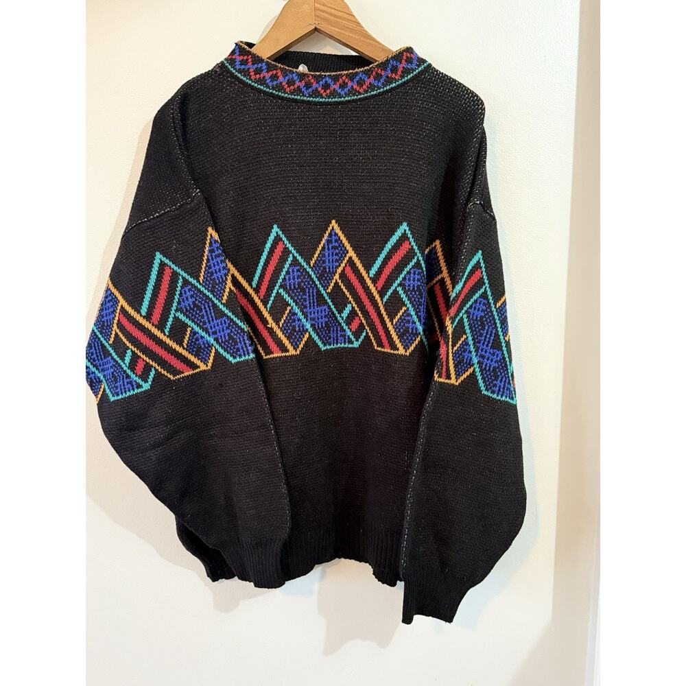 Vintage Med/Lg Sweater Kensington Sweater Mick Turtleneck Bold Colors Geometric